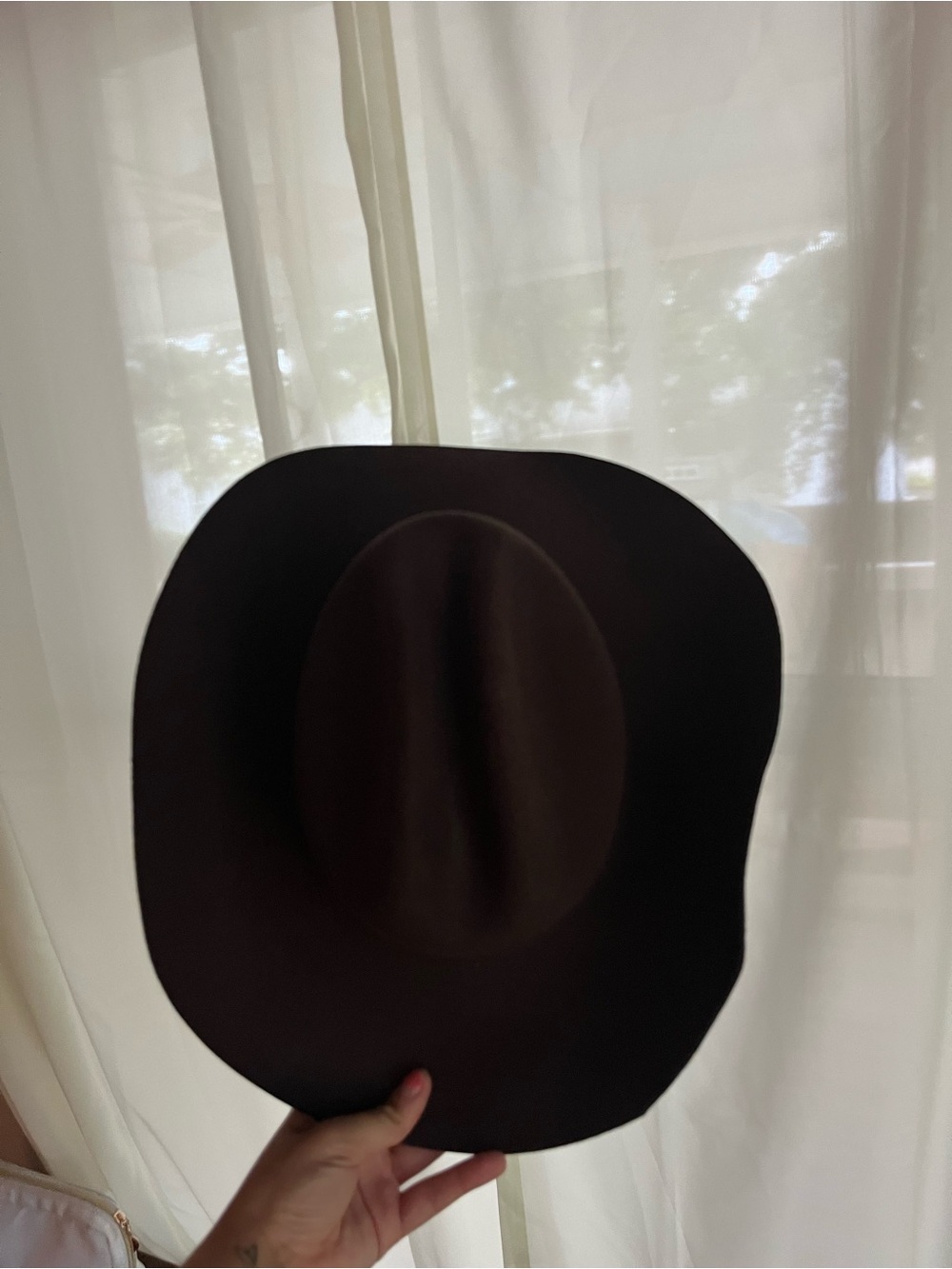 Classic Men's Wide-Brim Fedora Hat in Dark Brown